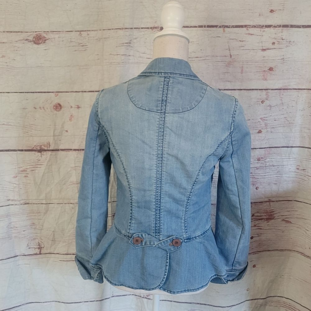 Pilcro‎ and the Letterpress Peplum Jean Jacket Size 4 - Picture 2 of 6